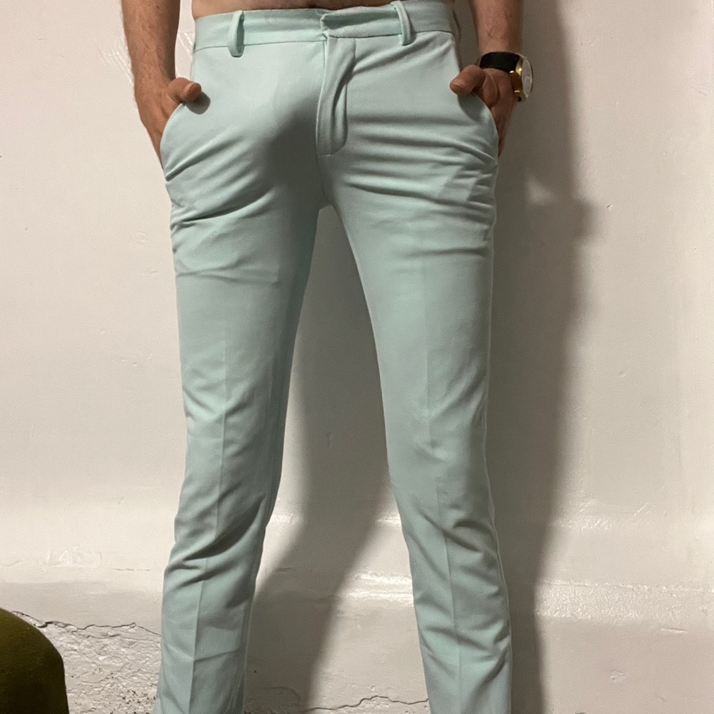 Topman Light Blue Skinny Dress Pants 28x32